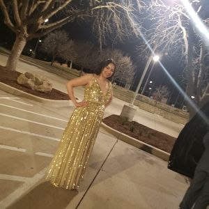 MacDuggal gold, formal dress size 10